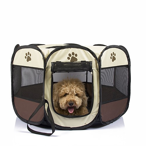 

Dog Pets Cages Carrier Bag & Travel Backpack Kennel & Crate Waterproof Portable Breathable Pet Oxford Cloth Color Block Footprint / Paw Brown Yellow Red / Foldable