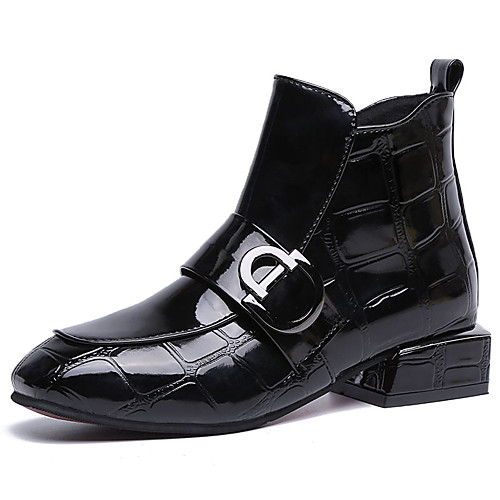 

Жен. Fashion Boots Полиуретан Осень На каждый день Ботинки На низком каблуке Ботинки Черный