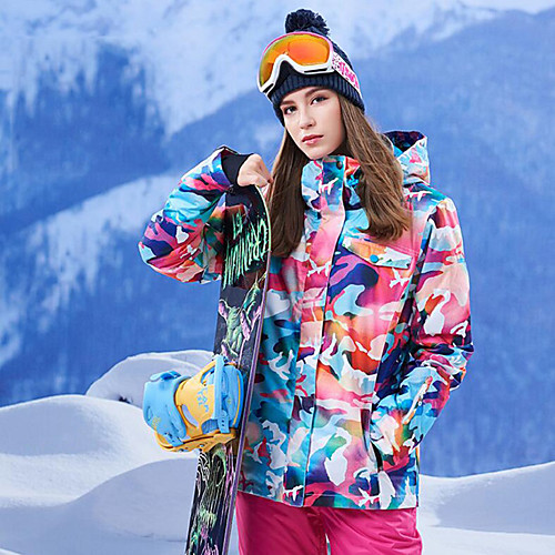 фото Gsou snow жен. лыжная куртка катание на лыжах зимние виды спорта сохраняет тепло водонепроницаемость с защитой от ветра 100% полиэстер зимняя куртка верхняя часть одежда для катания на лыжах / зима lightinthebox