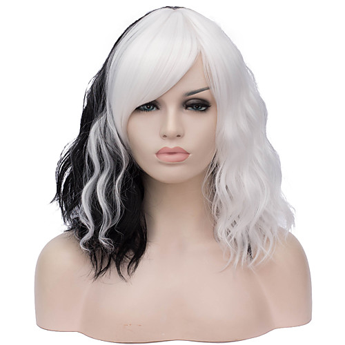 

Wig Accessories Кудрявый Kardashian Стиль Средняя часть Без шапочки-основы Парик Черный Черный / Белый Искусственные волосы 16 дюймовый Жен. Модный дизайн Черный / Белый Парик Короткие