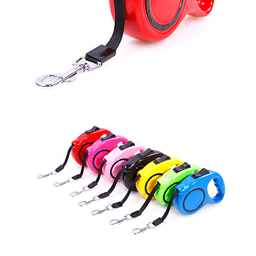 

Dogs Leash Tag Retractable Adjustable / Retractable For Dog / Cat Solid Colored ABS Blue Pink Black