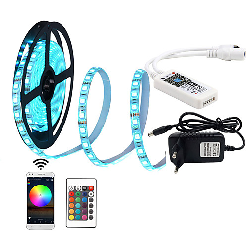 

KWB 1x5M RGB Tiktok LED Strip Lightss / Remote Controls / Smart Lights 300 LEDs SMD5050 10mm 1 X 12V 3A Power Supply RGB Cuttable / Decorative / Linkable 100-240 V 1 set