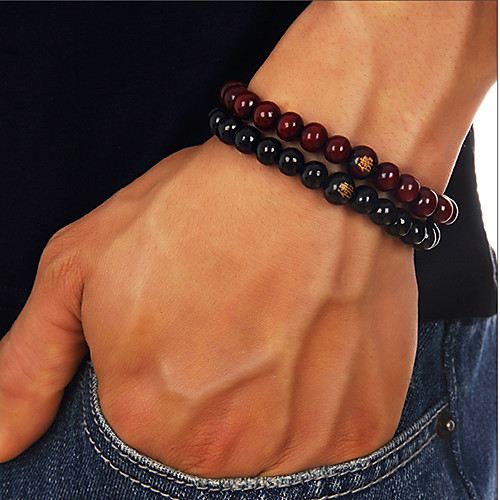 

Men's Bead Bracelet Beads Buddha Chakra Cheap Simple Casual / Sporty equilibrio Wooden Bracelet Jewelry Black / Brown 2 / Black 2 For Daily Street Going out