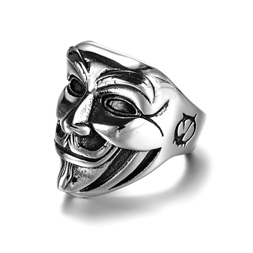 

Men's Band Ring Statement Ring Ring 1pc Silver Silver-Plated Alloy irregular Artistic Punk Gothic Carnival Club Jewelry Stylish Sculpture Engraved Creative Face Cool
