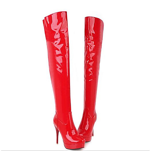 

Women's Boots Over-The-Knee Boots Stiletto Heel PU Over The Knee Boots Fall Black / White / Red / Fashion Boots