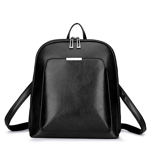

Large Capacity PU(Polyurethane) Zipper Commuter Backpack Solid Color Sports & Outdoor Black / Brown