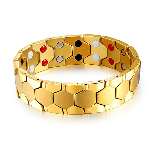 

Men's Chain Bracelet Hologram Bracelet Bracelet Link / Chain Stylish Unique Design Trendy 18K Gold Plated Bracelet Jewelry AB White Color / Gold / Silver For Daily Street / Nugget Link Bracelet