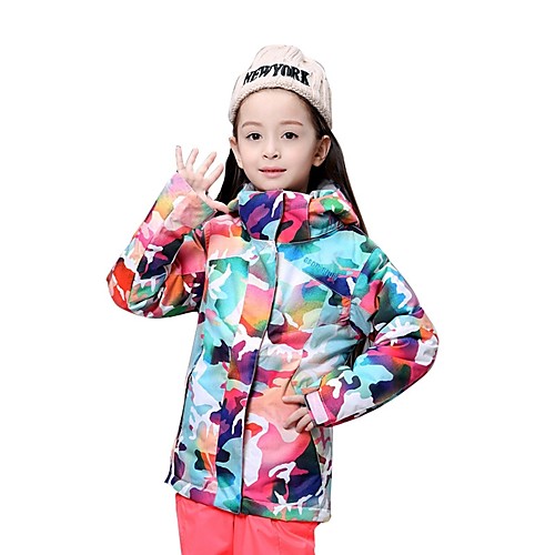 

GSOU SNOW Girls' Ski Jacket Ski / Snowboard Winter Sports Waterproof Windproof Warm POLY Top Ski Wear / Kid's