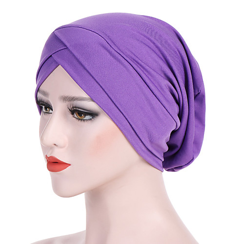 

Women's Basic Holiday Cotton Rayon Floppy Hat-Solid Colored Pleated Summer All Seasons Wine Purple Blushing Pink