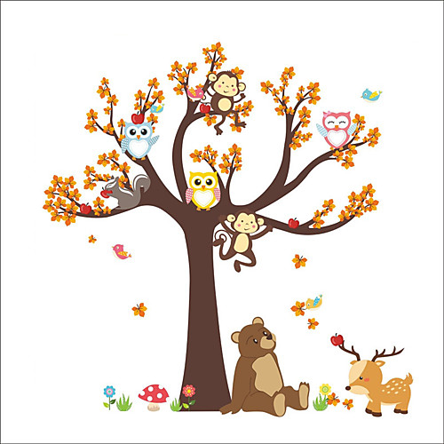 

Animals / Floral / Botanical Wall Stickers Plane Wall Stickers / Animal Wall Stickers Decorative Wall Stickers, PVC Home Decoration Wall Decal Wall Decoration 1pc / Washable