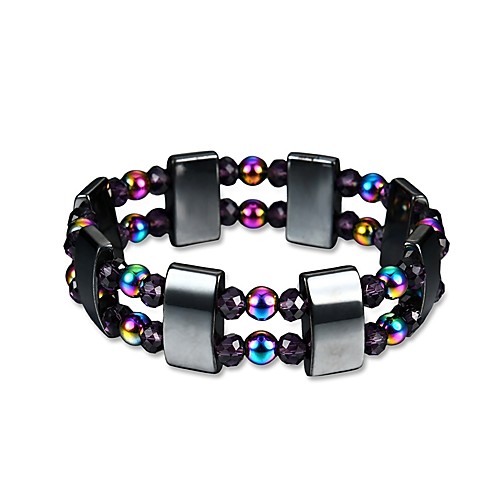

Men's Obsidian Bead Bracelet Hologram Bracelet Beads Magnetic Creative Trendy Fashion energy Cord Bracelet Jewelry Rainbow For Gift Daily