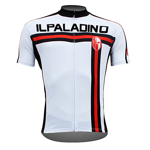 

ILPALADINO Men's Short Sleeve Cycling Jersey White Bike Jersey Top Mountain Bike MTB Road Bike Cycling Breathable Quick Dry Ultraviolet Resistant Sports 100% Polyester Clothing Apparel