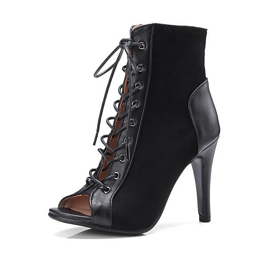 

Жен. Fashion Boots Микроволокно Лето Ботинки На шпильке Закрытый мыс Ботинки Светло-синий / Бежевый / Винный