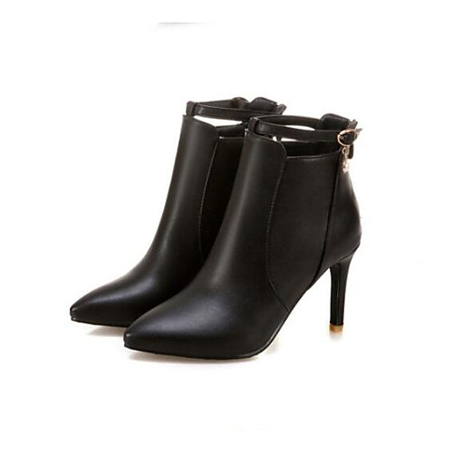 

Жен. Ботинки Fashion Boots На шпильке Закрытый мыс Полиуретан Ботинки Зима Черный / Желтый / Розовый
