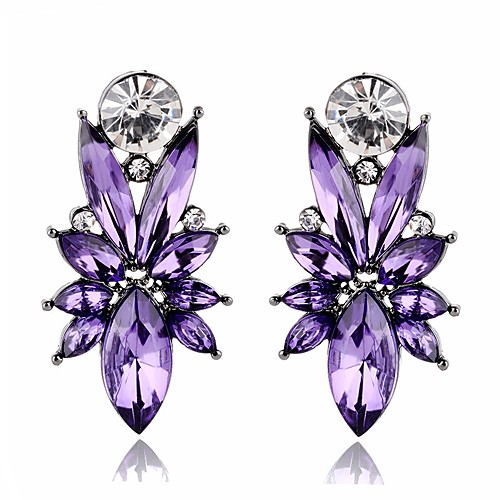 

Women's Synthetic Amethyst Stud Earrings Hollow Out Ladies Stylish Classic Elegant Bling Bling Earrings Jewelry Dark Blue / Purple / Champagne For Wedding Daily Masquerade Engagement Party Prom