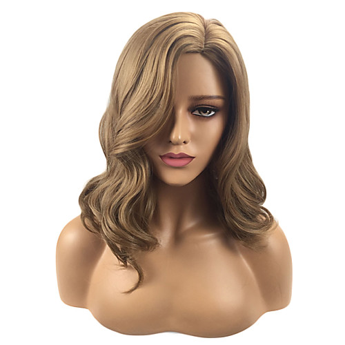 

Wig Accessories Аксессуары для костюмов Парики из искусственных волос Волнистый Стиль Стрижка каскад Без шапочки-основы Парик Темно-русый Искусственные волосы 16-18 дюймовый Жен.