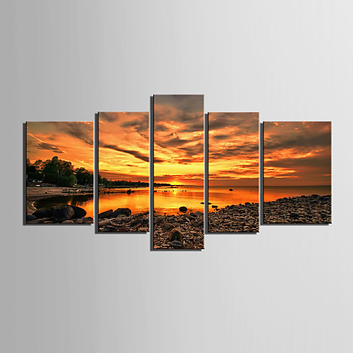 

С картинкой Роликовые холсты Отпечатки на холсте - Пляж Пейзаж Modern 5 панелей