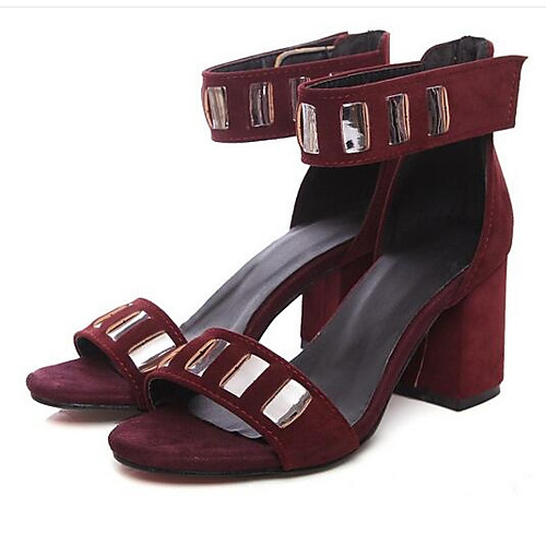 

Women's Sandals Chunky Heel PU Summer Black / White / Burgundy