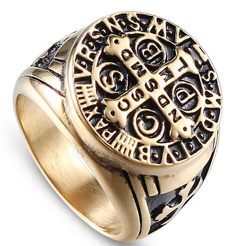 

Муж. Старинный С гравировкой Midi Ring Кольцо с печаткой Титановая сталь Крест Винтаж Панк Модные кольца Бижутерия Золотой Назначение Подарок Повседневные 7 / 8 / 9 / 10 / 11