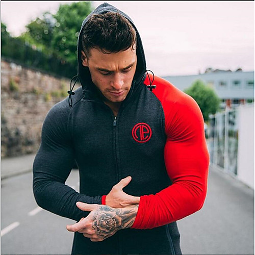 

Men's Spandex Track Jacket Running Jacket Streetwear Running Gym Workout Workout Breathable Anatomic Design Soft Sportswear Top Long Sleeve Activewear Stretchy / Mesh