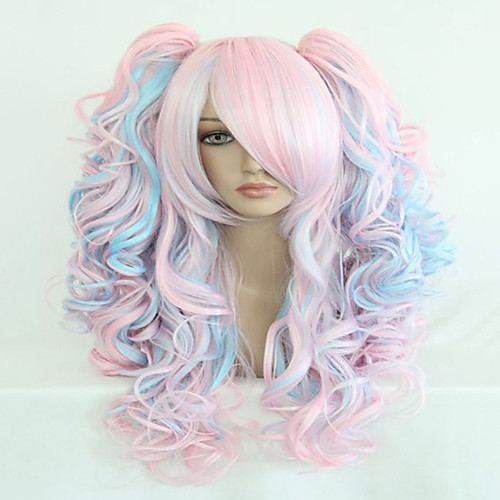

Synthetic Wig Cosplay Wig Harley Quinn Wavy Wavy Layered Haircut With Bangs With Ponytail Wig Pink Long Black Pink Purple Blonde Red Synthetic Hair Women's Highlighted / Balayage Hair Pink hairjoy