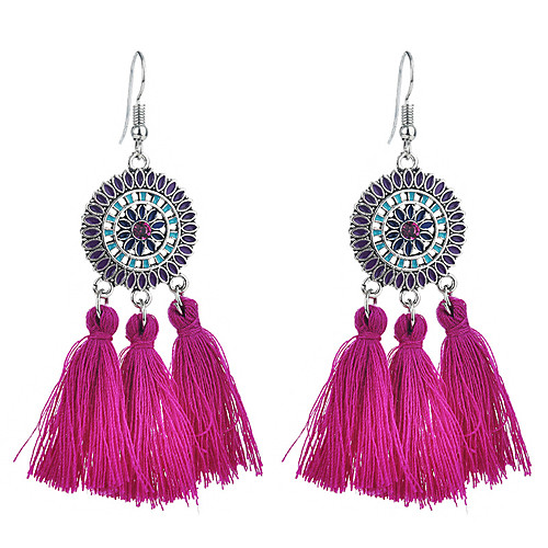 

Women's Drop Earrings Tassel Classic Sunburst Spike Ladies Tassel Boho Earrings Jewelry Coffee / Green / Blue For Evening Party Festival 1 Pair