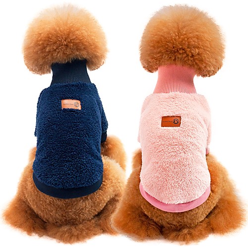 

Dogs Cats Sweatshirt Winter Dog Clothes Green Blue Pink Costume Pug Bichon Frise Schnauzer 100% Coral Fleece Cotton Solid Colored Sports & Outdoors Casual / Daily S M L XL XXL