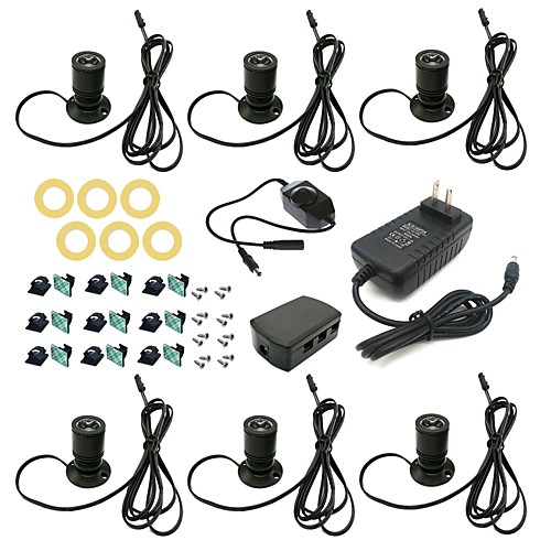 

zdm 6pcs 1.5w силиконовый малый малый прожектор с 12v2a ppower распределительная коробка поворотный переключатель затемнения переключатель аксессуары