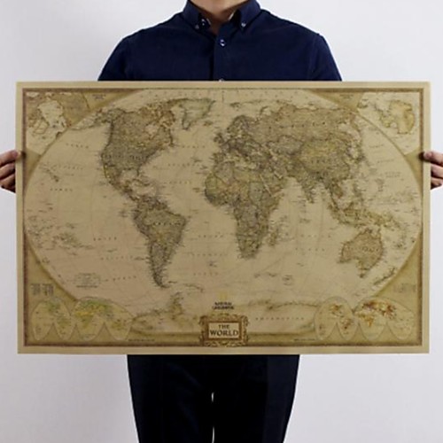 

Большая винтажная карта мира канцелярские принадлежности подробный старинный плакат настенная диаграмма ретро бумага матовая крафт-бумага 28 18 дюймов карта мира