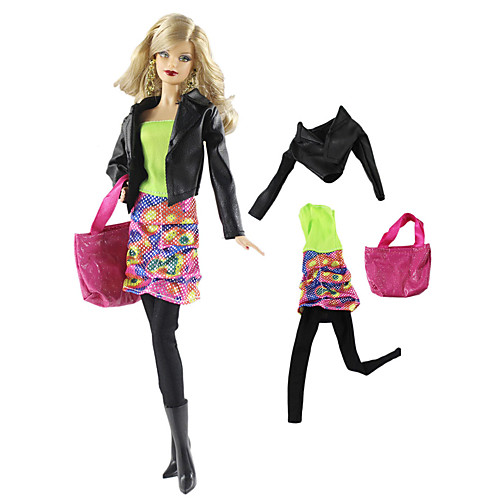 

Аксессуары для кукол Кукольный наряд Кукольные штаны Повседневная Лолита Из двух частей 4 pcs Для Barbie Мода Зеленый и черный Нетканое полотно Ткань Хлопковая ткань Пальто / Кофты / Юбки Для Девичий