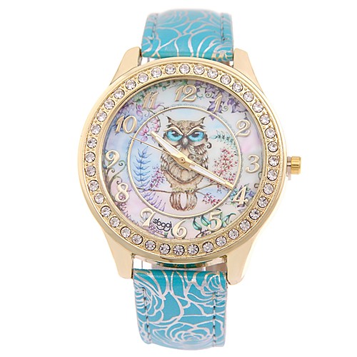 

Women's Wrist Watch Quartz Quilted PU Leather Black / Blue / Red New Design Casual Watch Imitation Diamond Analog Ladies Fashion Elegant - Blue Pink Light Blue One Year Battery Life