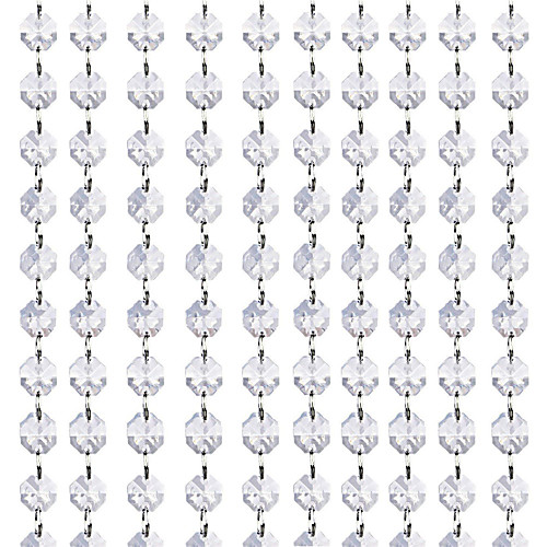 

(1m 10) прозрачная стеклянная хрустальная люстра 14 мм восьмиугольная бисерная цепочка для подвешивания рождественских / свадебных украшений