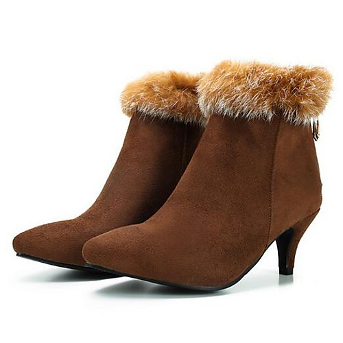 

Жен. Fashion Boots Замша Осень Ботинки На низком каблуке Закрытый мыс Ботинки Черный / Красный / Темно-коричневый