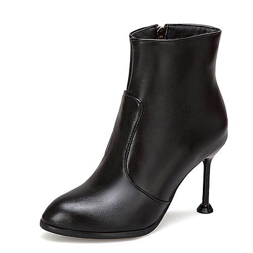 

Жен. Fashion Boots Полиуретан Наступила зима Минимализм Ботинки На шпильке Круглый носок Ботинки Белый / Черный / Светло-красный / Свадьба / Для вечеринки / ужина