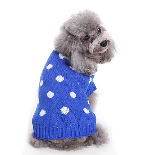 

Dogs Sweater Winter Dog Clothes Blue Pink Costume Bulldog Shiba Inu Cocker Spaniel Terylene Spots & Checks Yarn Dyed Character Spots & Checks Sweet Style S M L XL XXL