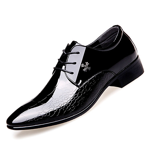 

Муж. Комфортная обувь Полиуретан Осень Деловые Туфли на шнуровке Нескользкий Черный / EU40