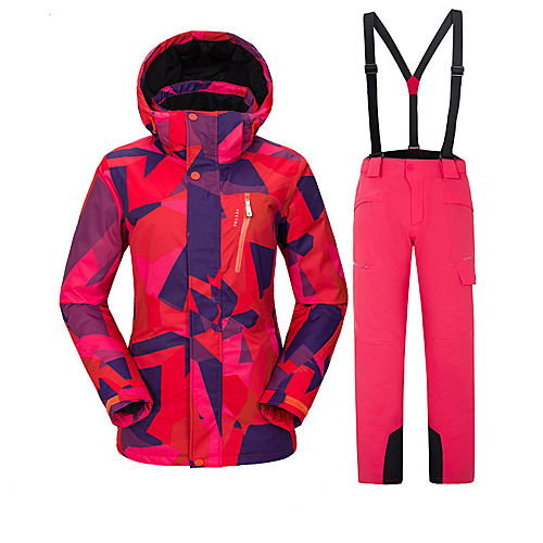 

Vector Women's Ski Jacket with Pants Skiing Camping / Hiking Snowboarding Windproof Warm Ski POLY Pants / Trousers Bib Pants Top Ski Wear / Winter