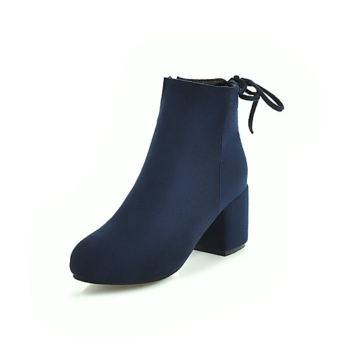 

Жен. Fashion Boots Искусственная кожа Наступила зима Ботинки На толстом каблуке Круглый носок Ботинки Черный / Коричневый / Синий