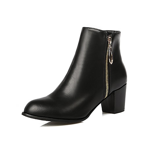 

Жен. Fashion Boots Полиуретан Наступила зима Ботинки На толстом каблуке Ботинки Черный / Миндальный