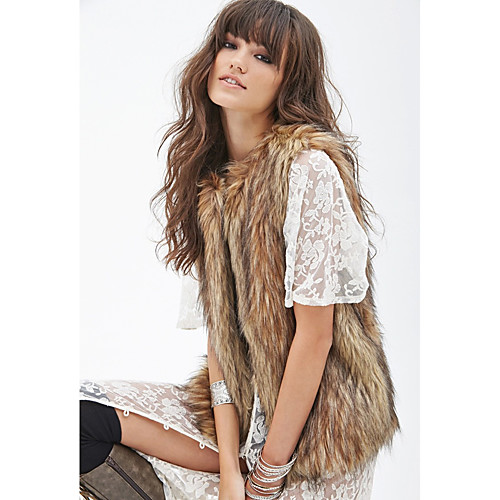 

Sleeveless Faux Fur Wedding / Party / Evening Women's Wrap With Solid Vests