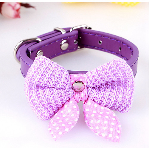 

Dogs Cats Collar Ornaments Tie / Bow Tie Bow Tie With Bell For Dog / Cat Polka Dot Flower / Floral Bowknot PU Leather Fuchsia Red Blue Husky Dalmatian Corgi Beagle Bulldog Shiba Inu
