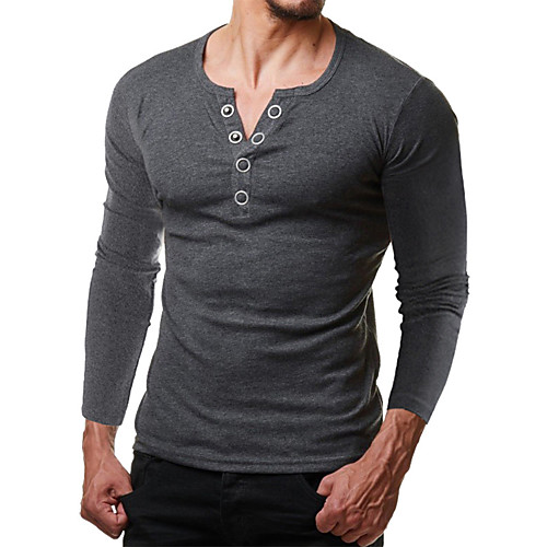 

Men's Daily Weekend Boho / Street chic T-shirt - Solid Colored Black