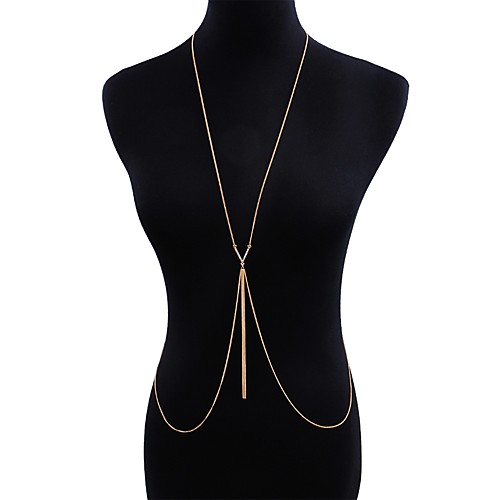 

Body Chain Ladies Elegant Boho Women's Body Jewelry For Club Bikini Hollow Out Alloy Gold 1pc