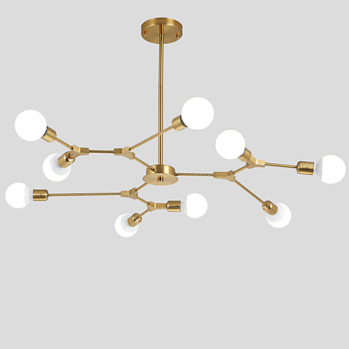 

гальваническая северная европейская люстра 9-голова современные металлические молекулы подвесные светильники гостиная столовая спальня
