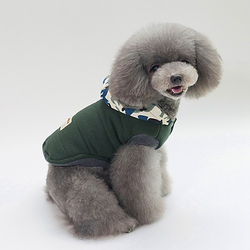 фото Собаки плащи одежда для собак однотонный камуфляж серый зеленый хлопок костюм назначение бульдог шиба-ину мопс осень зима универсальные на каждый день наколенники Lightinthebox