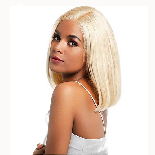 

Virgin Human Hair Full Lace Wig Bob Minaj style Brazilian Hair Straight Blonde Wig 150% Density 12-14 inch Women Hot Sale Women's Short Human Hair Lace Wig Premierwigs