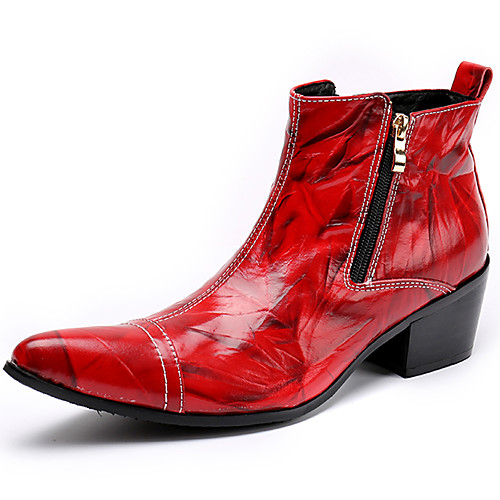 

Муж. Fashion Boots Наппа Leather Зима / Наступила зима На каждый день / Английский Ботинки Нескользкий Ботинки Винный / Красный / Для вечеринки / ужина