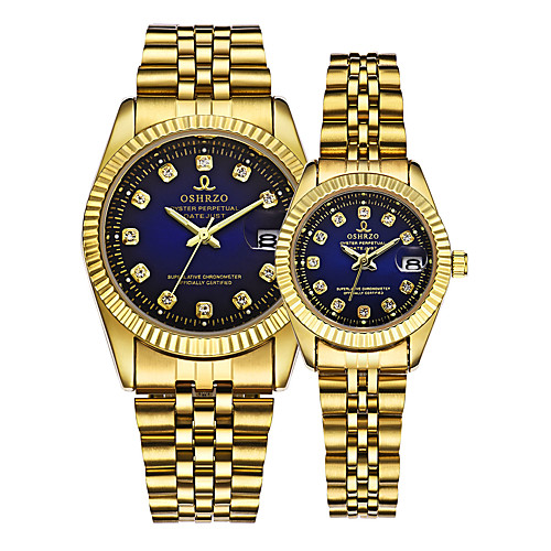 

Couple's Wrist Watch Gold Watch Quartz Matching His And Her Gold 30 m Calendar / date / day Creative Analog Luxury Elegant - Gold