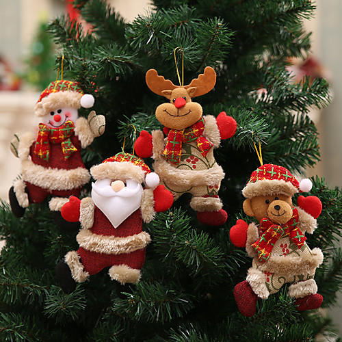 

Christmas Decoration Pendants toy Outside Xmas Tree Hanging Ornament Santa Claus Snowman bear ELK Doll for Home Decor Kids Gift