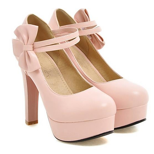 

Жен. Балетки Полиуретан Весна Обувь на каблуках На толстом каблуке Черный / Синий / Розовый / Повседневные